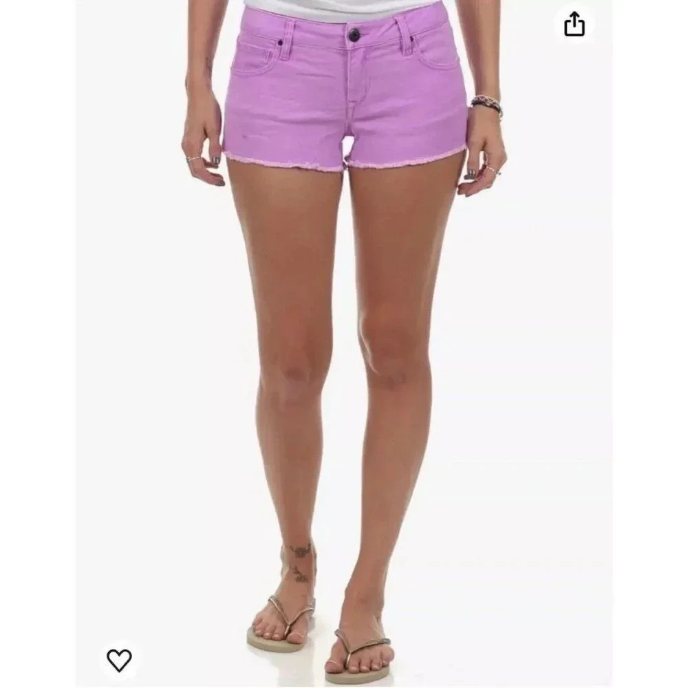 Fox Women's Outshine Cutoff Shorts Stretch Neon Lilac MSRP $49.50 Ne